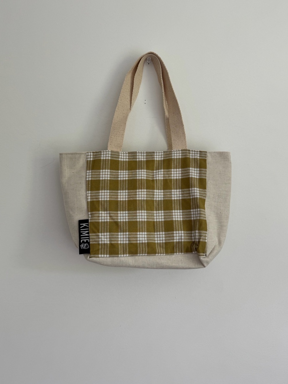 Yellow palaka tote bag
